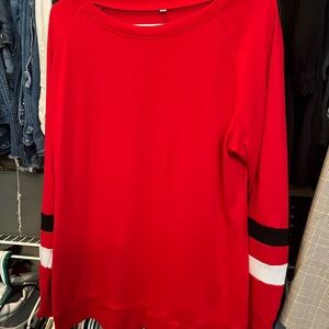 Red Long Sleeve Women's Top